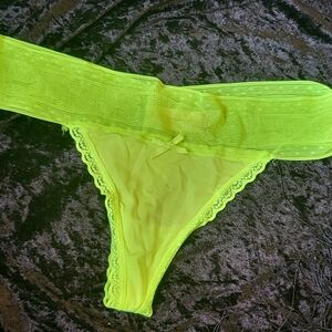 No Boundaries Neon Lace-Trim Thong Panty